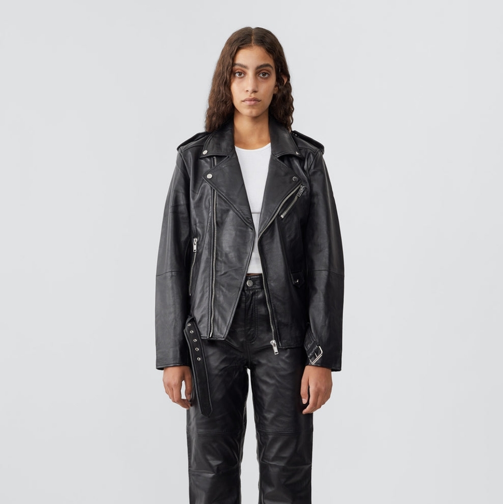 Deadwood recycled leather classic biker jacket from Reformation